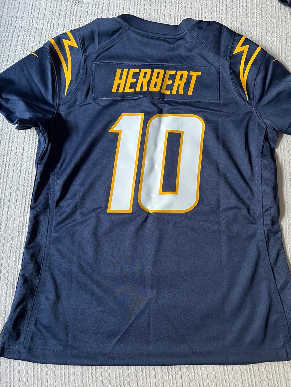 Nike Kids Navy Blue and Yellow Football Jersey - Herbert #10